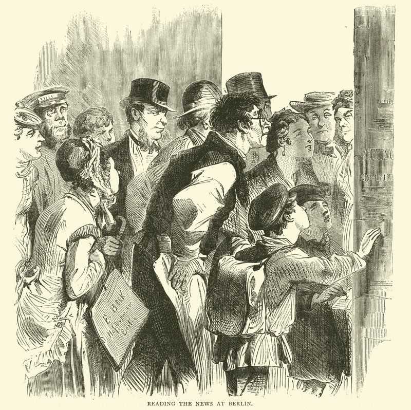 Leser nyhetene i Berlin, november 1870 av English School