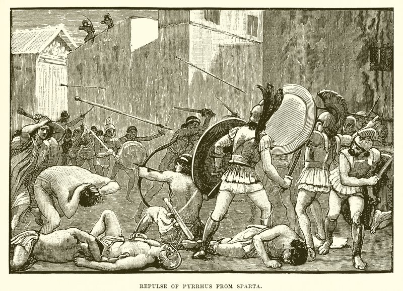 Frastøting av Pyrrhus fra Sparta av English School