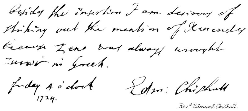 Revd Edmund Chishull av English School