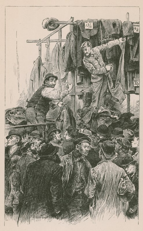 Rivaliserende forhandlere i Petticoat Lane av English School