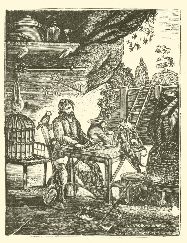 Robinson Crusoe (tresnitt) av English School
