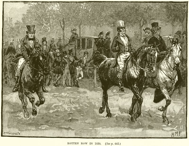 Rotten Row i 1830 av English School