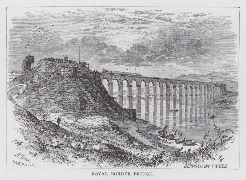 Royal Border Bridge (gravering) av English School
