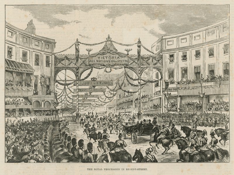 Kongelig prosesjon i Regent Street av English School