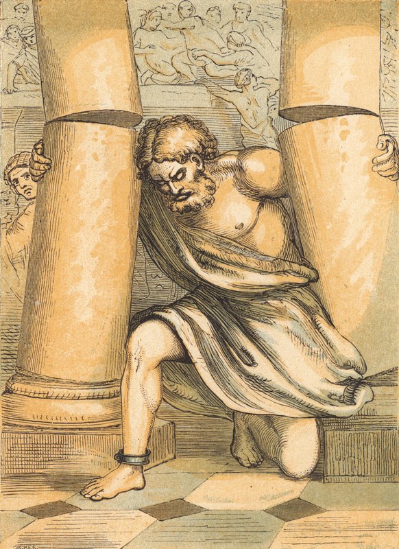 Samson (farget gravering) av English School