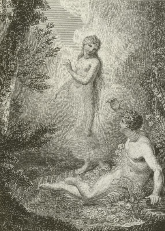 Scene fra Paradise Lost, av John Milton av English School