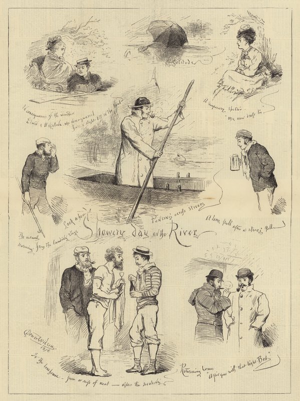 Showery Day on the River (gravering) av English School