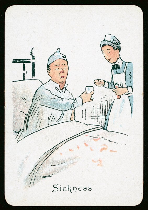 Sykdom (farge litho) av English School