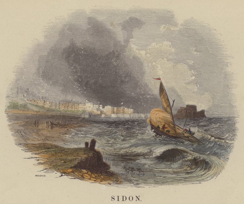 Sidon (farget gravering) av English School