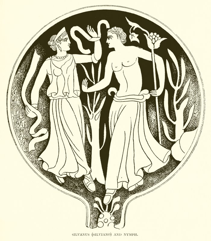 Silvanus (Silviano) og nymfe av English School