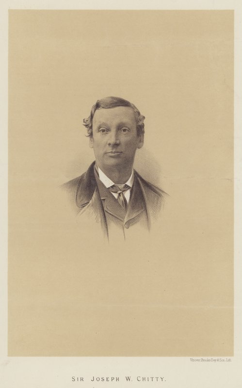 Sir Joseph W Chitty (litho) av English School