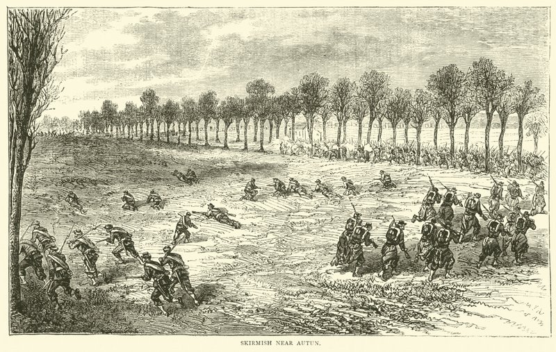 Tredning nær Autun, desember 1870 av English School