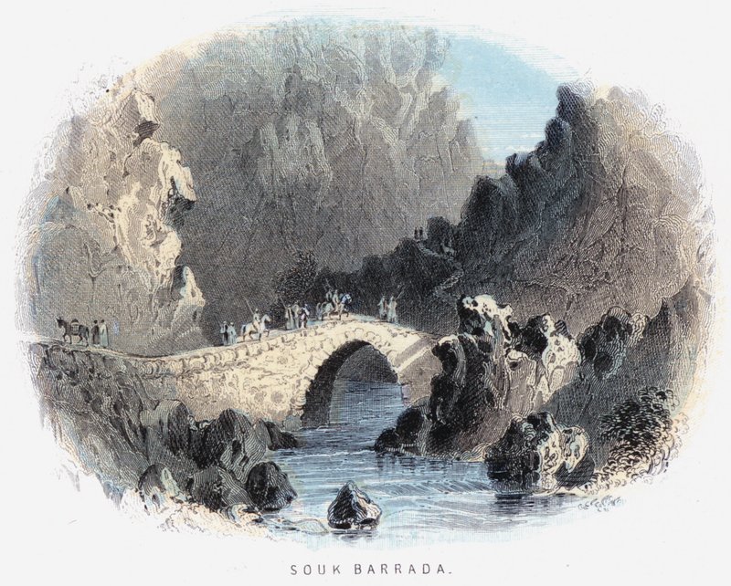 Souk Barrada (farget gravering) av English School