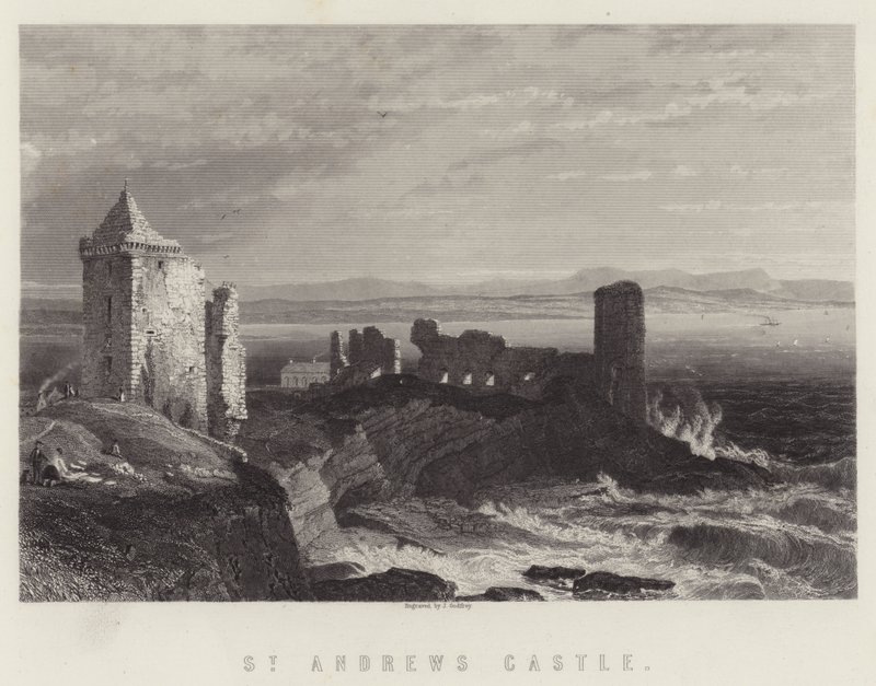 St Andrews Castle (gravering) av English School