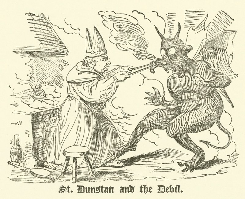St Dunstan og djevelen (gravering) av English School