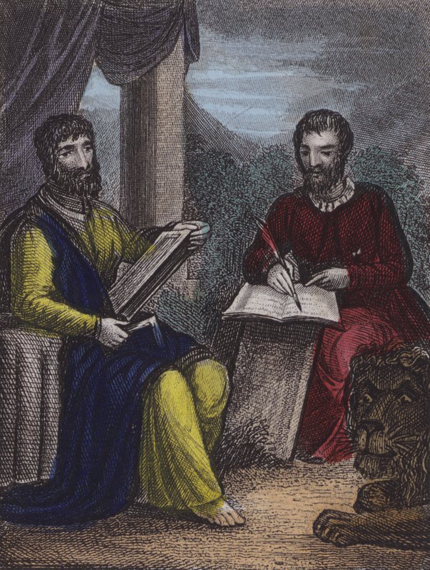 St Matthew, St Mark (farget gravering) av English School
