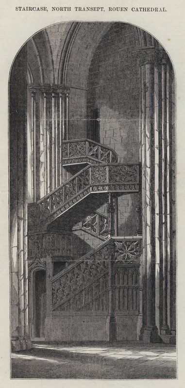 Trapp, North Transept, Rouen katedral (gravering) av English School