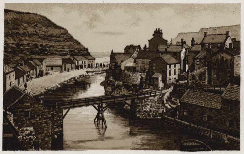 Staithes (litho) av English School