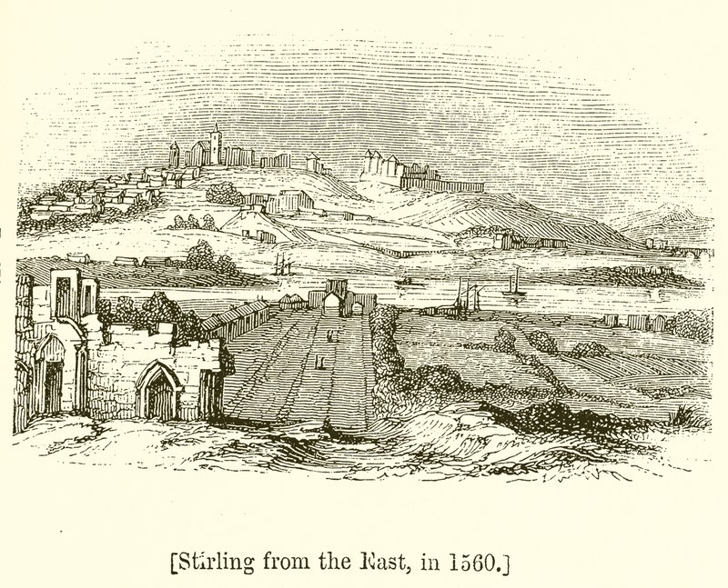 Stirling fra øst, i 1560 av English School