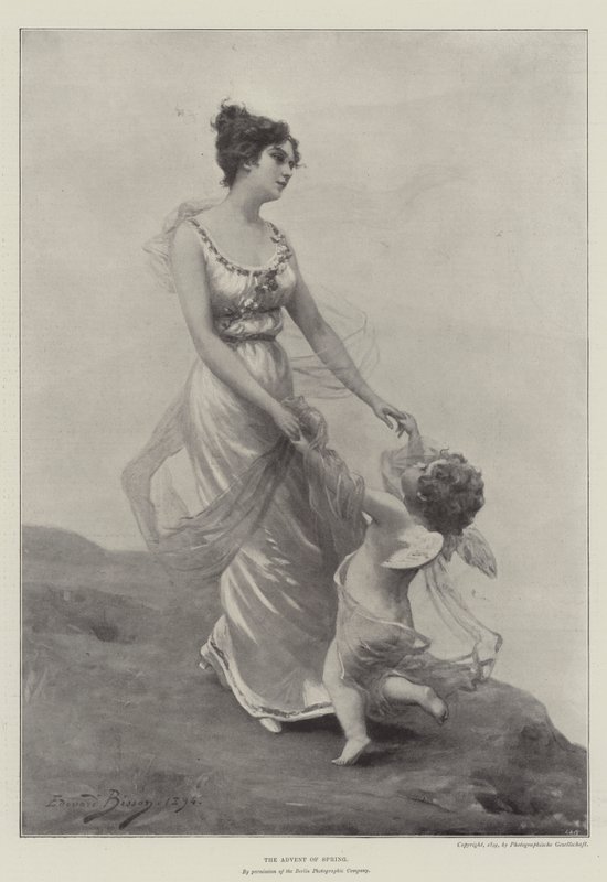 Vårens ankomst (litho) av English School