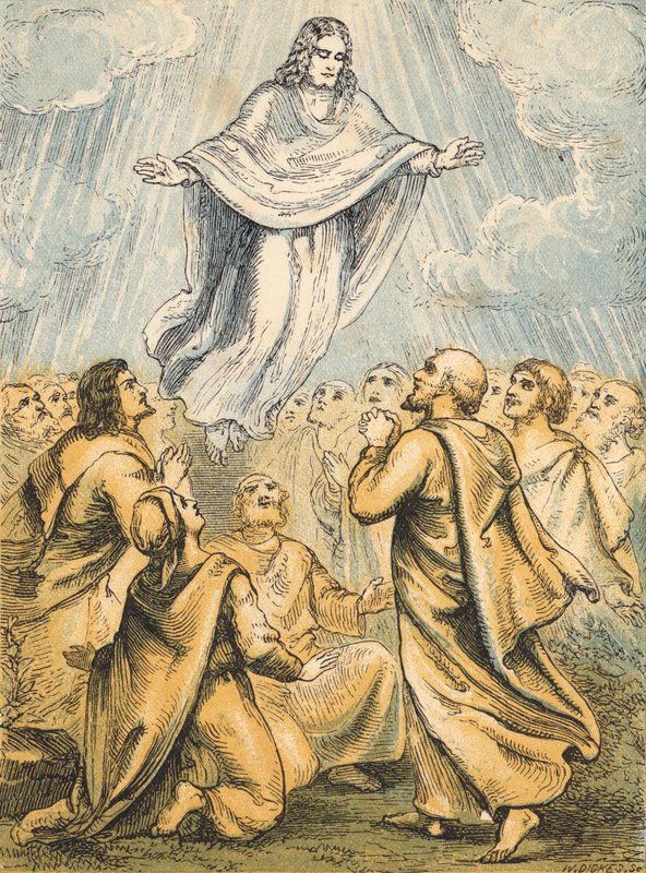 The Ascension (farget gravering) av English School