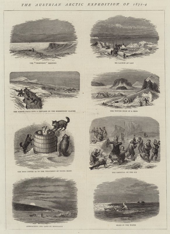 Den østerrikske arktiske ekspedisjonen fra 1872-4 (gravering) av English School