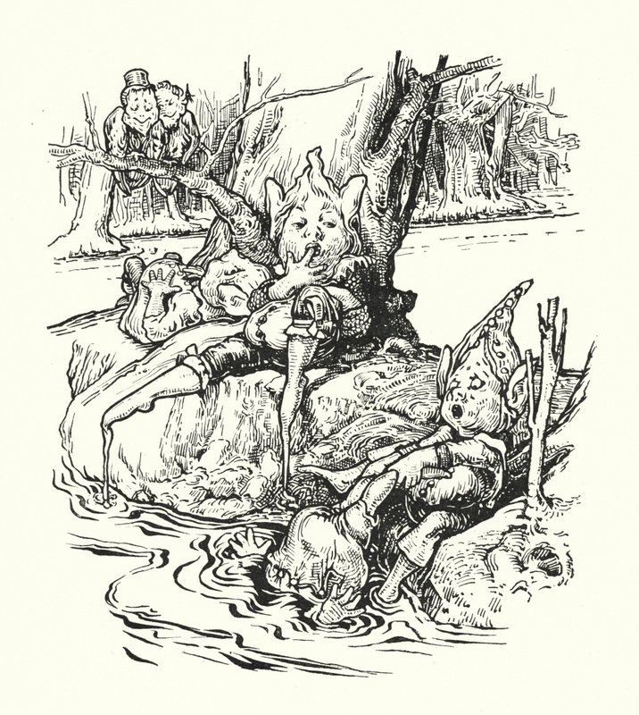 The Banks of Treacle River (litho) av English School