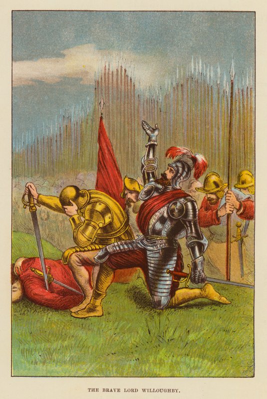 The Brave Lord Willoughby (farge litho) av English School