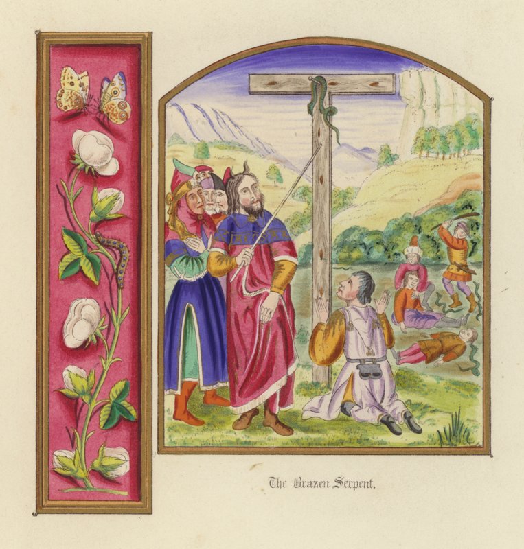 The Brazen Serpent (farge litho) av English School