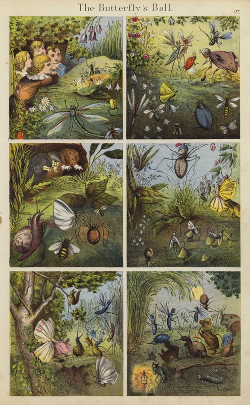 Sommerfuglens ball (farge litho) av English School