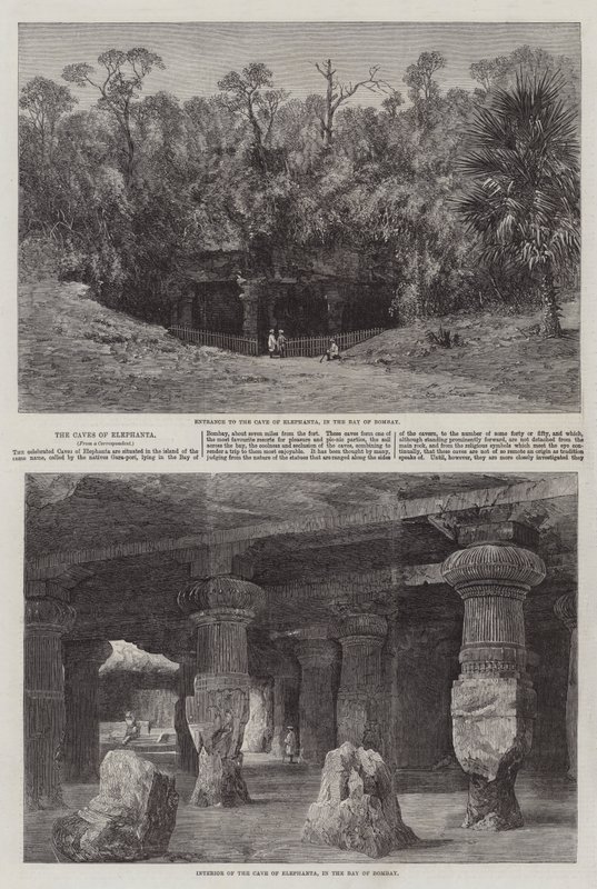 The Caves of Elephanta (gravering) av English School