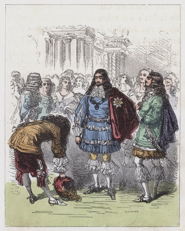 Court of Charles II (farget gravering) av English School