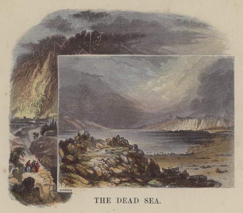 Dødehavet (farget gravering) av English School