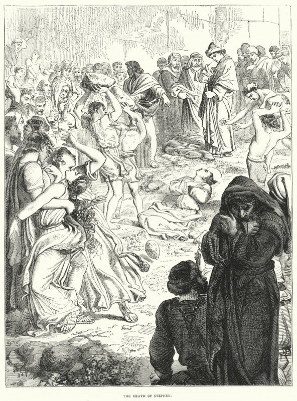 Stephens død (gravering) av English School