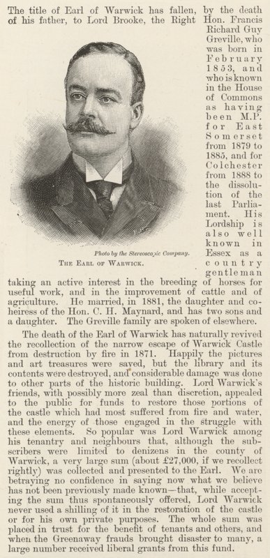 Jarlen av Warwick (gravering) av English School