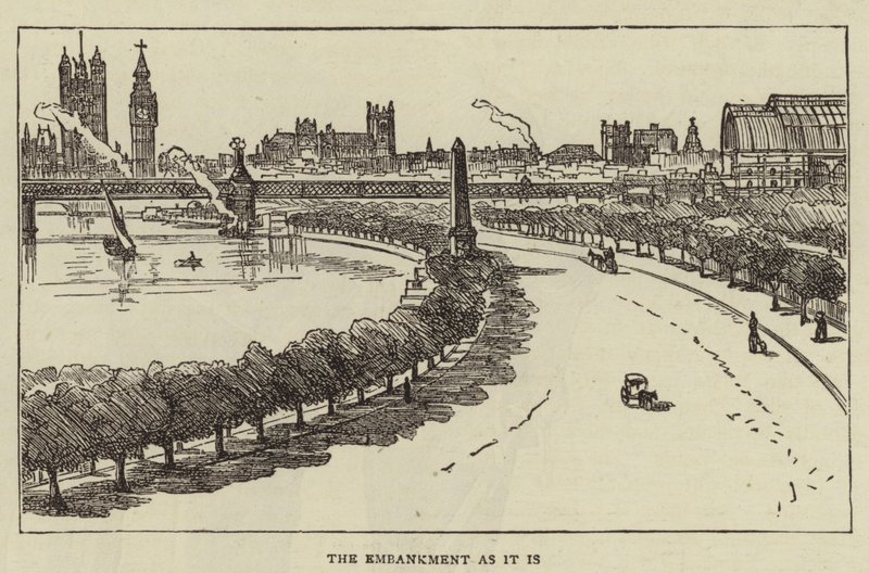 Embankment som den er (gravering) av English School