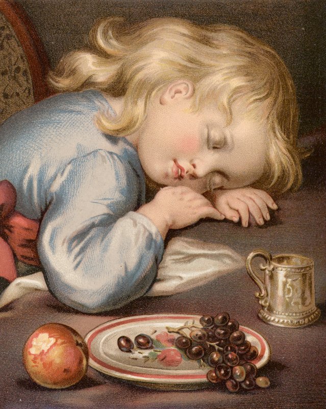 The End of the Feast (farge litho) av English School