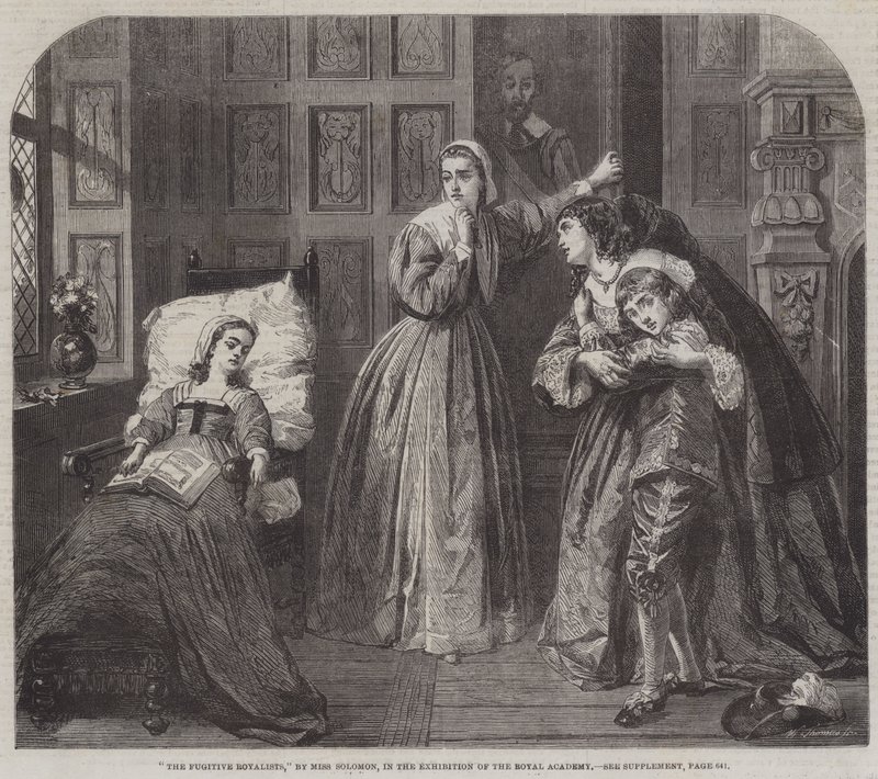 The Fugitive Royalists (gravering) av English School