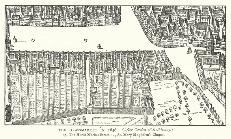 The Grassmarket i 1646 (gravering) av English School