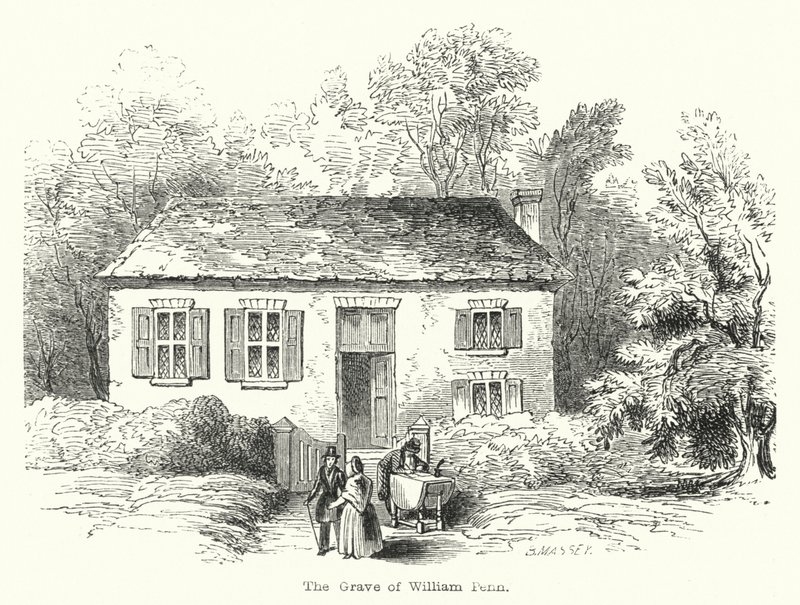 The Grave of William Penn (gravering) av English School