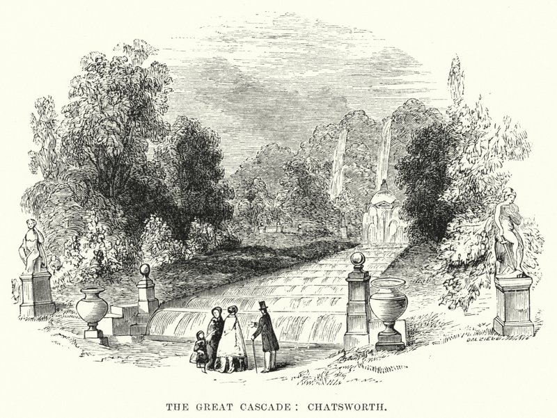 The Great Cascade, Chatsworth (gravering) av English School