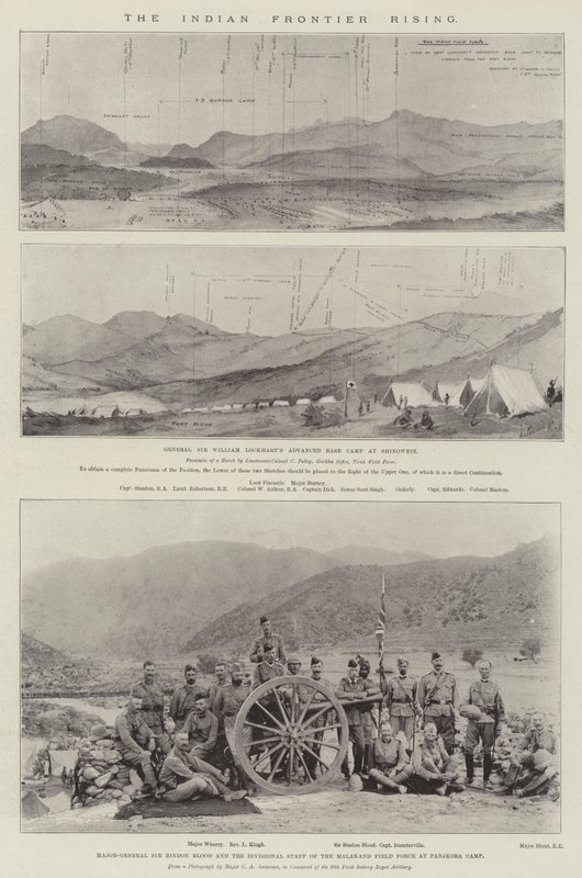 The Indian Frontier Rising (litho) av English School