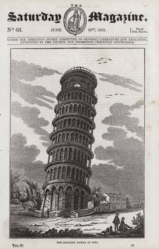 Det skjeve tårnet i Pisa (gravering) av English School