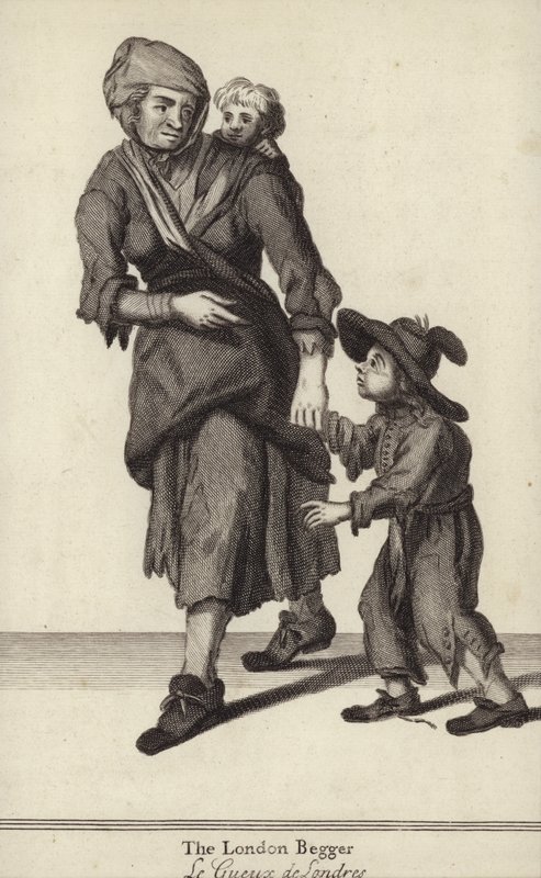 The London Beggar (gravering) av English School