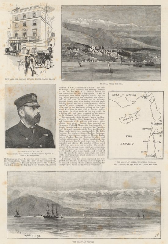 Tapet av HMS Victoria (gravering) av English School