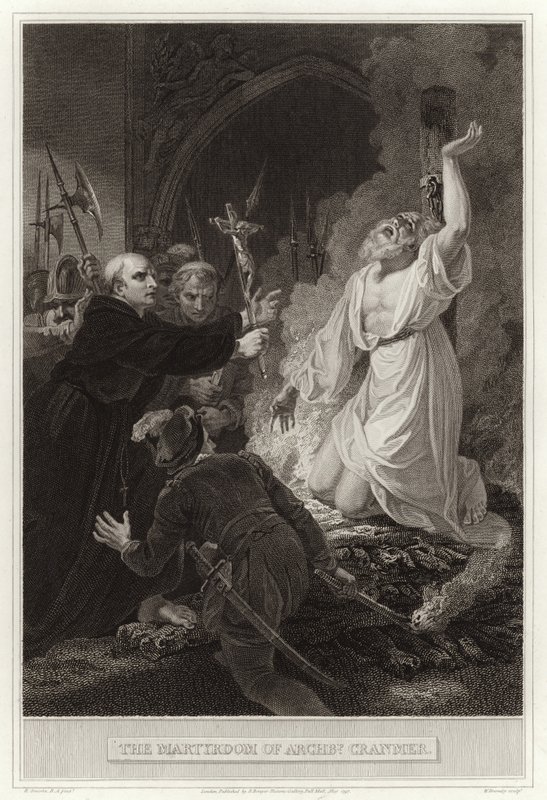 Martyrdommen til Archbp Cranmer av English School