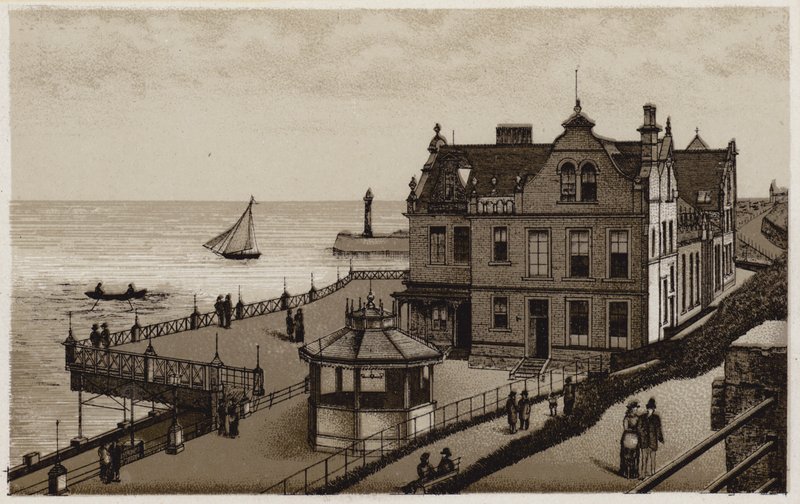 The New Saloon, Whitby (litho) av English School