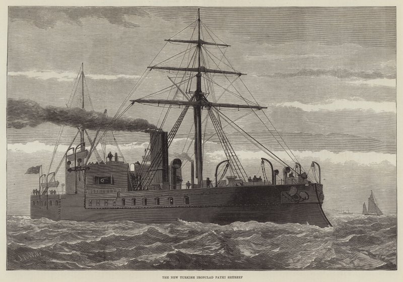 The New Turkish Ironclad Payki Shereef (gravering) av English School