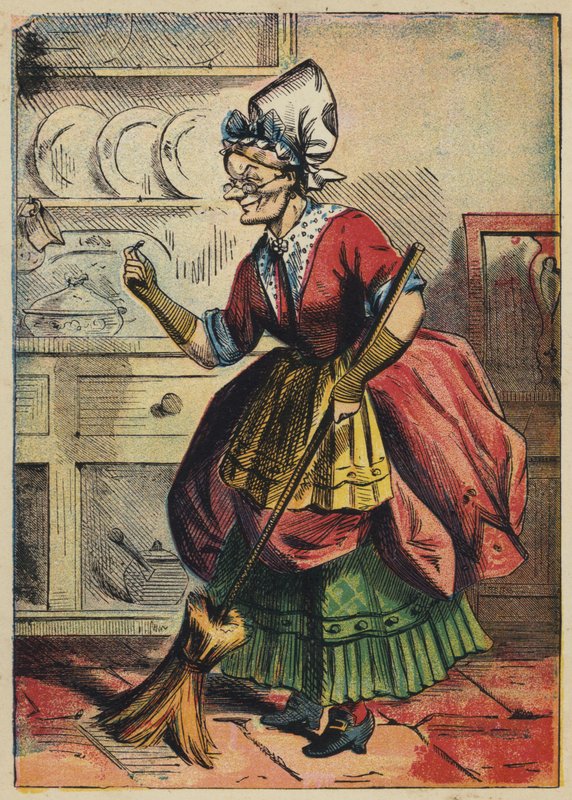 Den gamle kvinnen finner Sixpence av English School