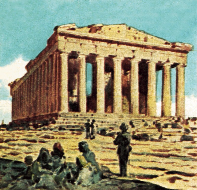 Parthenon i Athen av English School